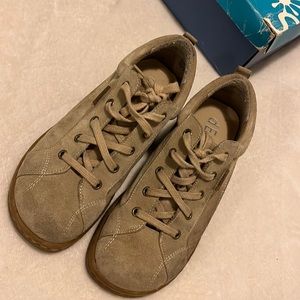 Camel Color moccasins.